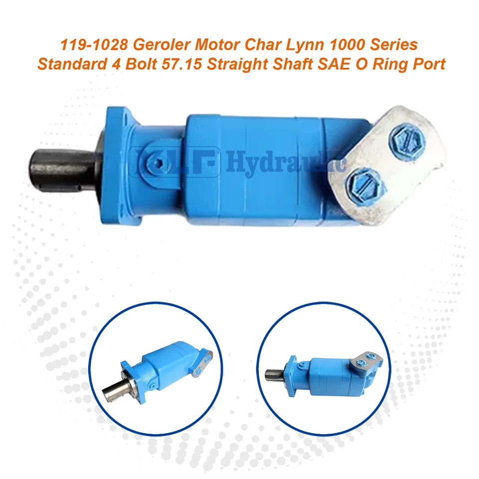 Char Lynn 1000 Series Geroler Motor 119-1028 - Standard 4 Bolt, 57.15 Straight Shaft, SAE O Ring Port