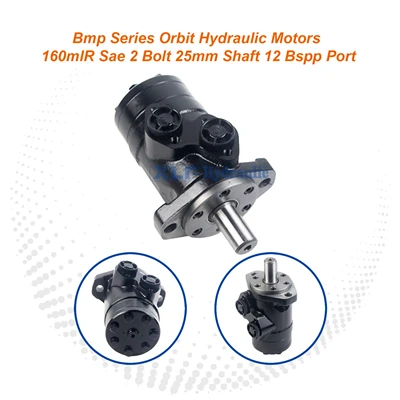 BMP Series Orbit Hydraulic Motor 160ml/r|SAE 2-bolt flens, 25 mm aksel, 1/2 BSPP port