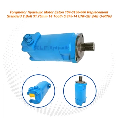 Eaton 104-3130-006 Torqmotor hydraulisk motor - erstatningsstandard 2 bolter 31,75 mm 14 tann 0,875-14 UNF-2B SAE O-RING